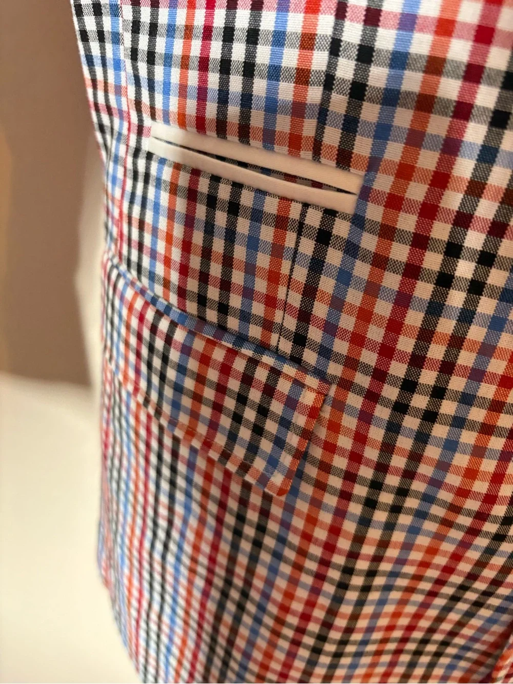 {NEW} INSERCH Men's Multicolor Check Sport Blazer - Red & Blue Plaid M